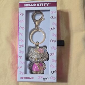 Hello Kitty Pink and Gold Crystal Keychain Barbie Pink